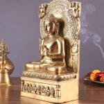 Pure Brass Lord Buddha Statue | Dharmachakra Mudra | 11" Height | Traditional Sacred Art | Premium Collection | Handcrafted Excellence | Jaipurio